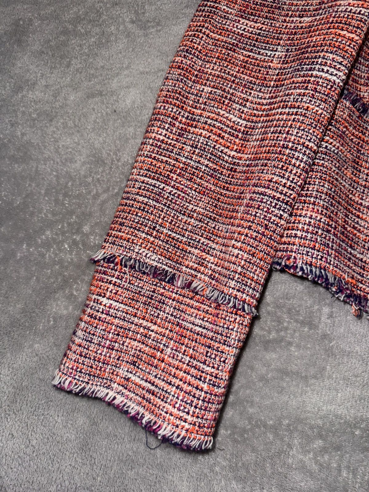 MSGM MSGM Tweed Jacket Size 40 Cropped Frayed Edge Designer Blaze Size S / US 4 / IT 40 - 3 Thumbnail