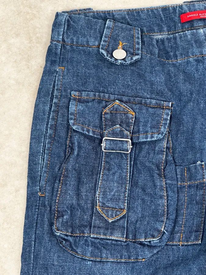Daniele Alessandrini Daniele Alessandrini Blue Multi-Pocket Cargo Jeans Size US 32 / EU 48 - 9 Thumbnail
