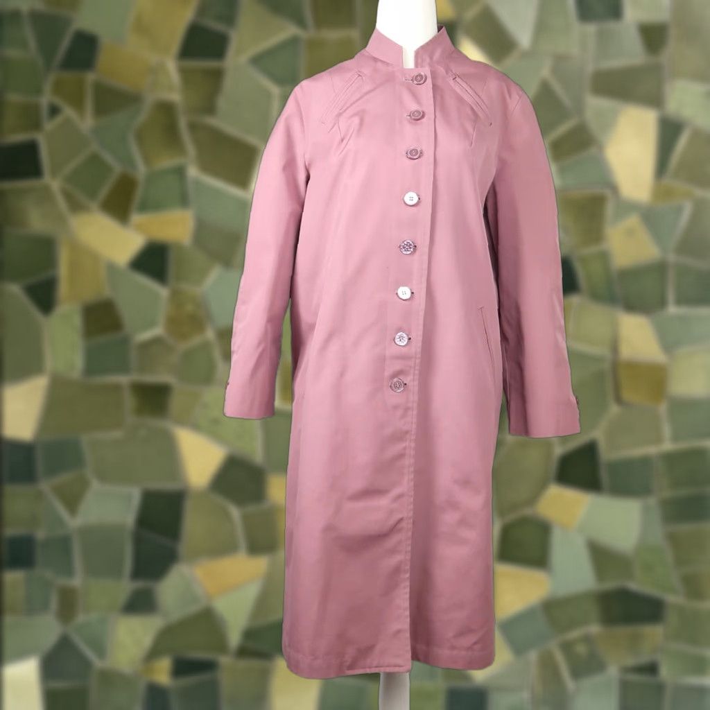 Vintage VINTAGE Fleet Street Jacket Rain Coat Mid-Length Pink 12 Womens Fall Spring Button Cotton Blend Long Sleeve Size XL / US 12-14 / IT 48-50 - 1 Thumbnail