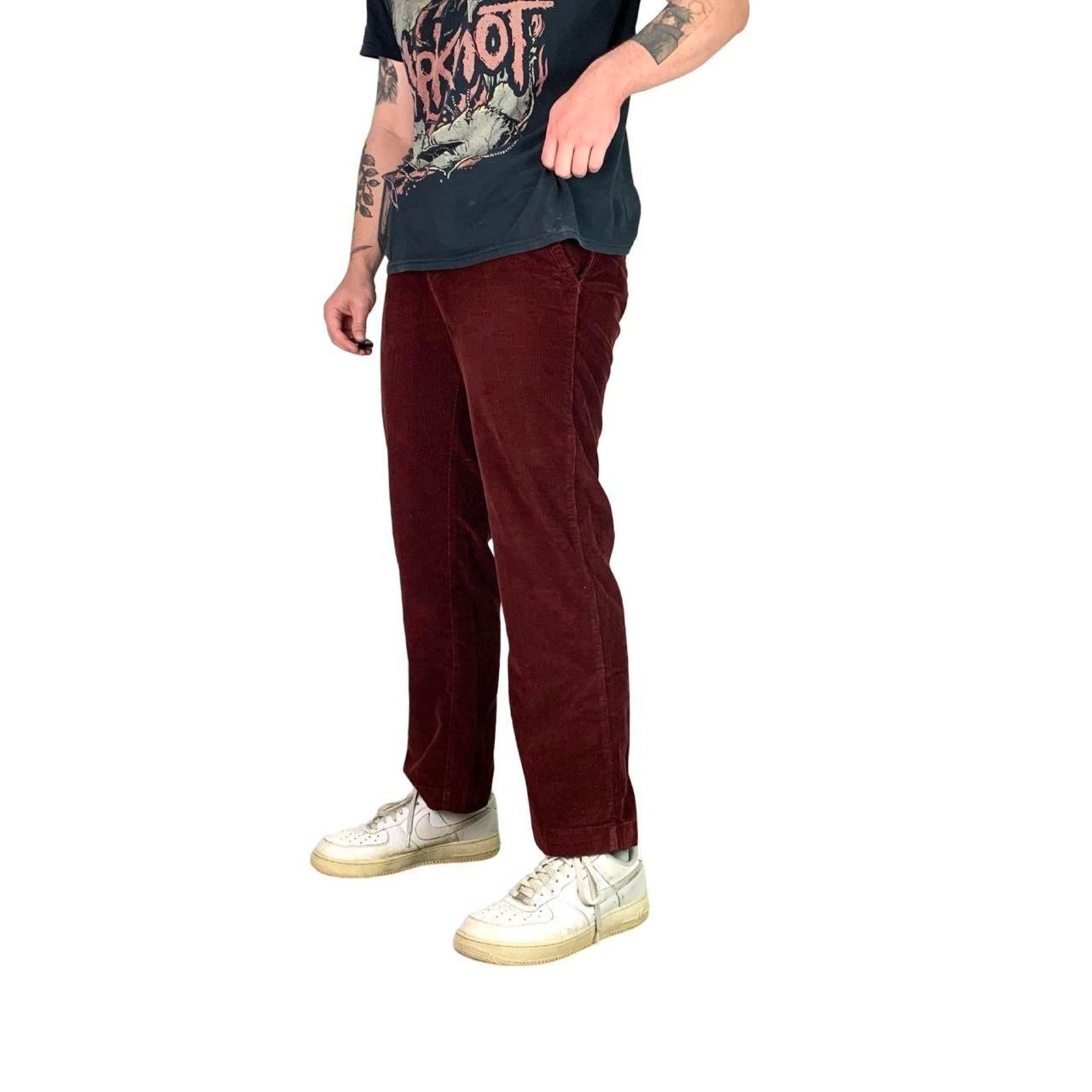 Vintage Y2K Vintage Maroon Corduroy Pants Size US 34 / EU 50 - 2 Thumbnail