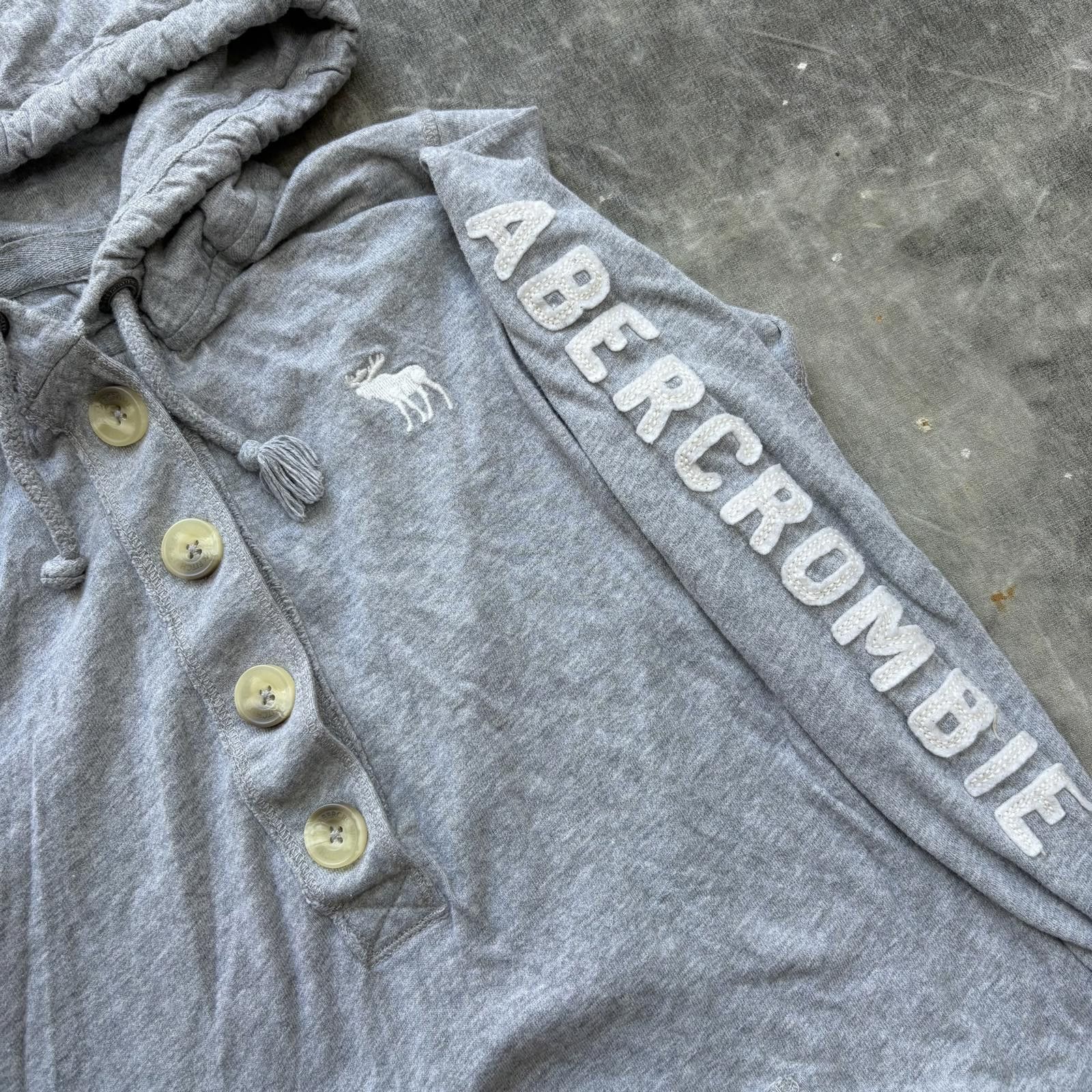 Abercrombie & Fitch Vintage Y2K Abercrombie & Fitch Lightweight Henley Hoodie Size L / US 10 / IT 46 - 2 Thumbnail