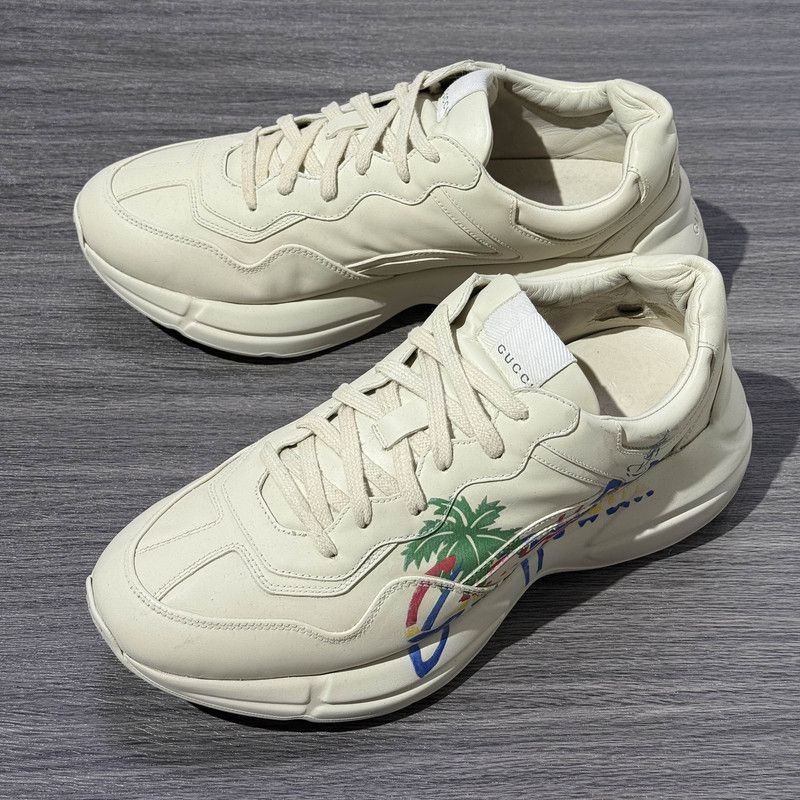 Gucci Gucci Rhyton Hawaiian Logo Low-Top Sneakers - Size US 9.5 / EU 42-43 - 1 Thumbnail
