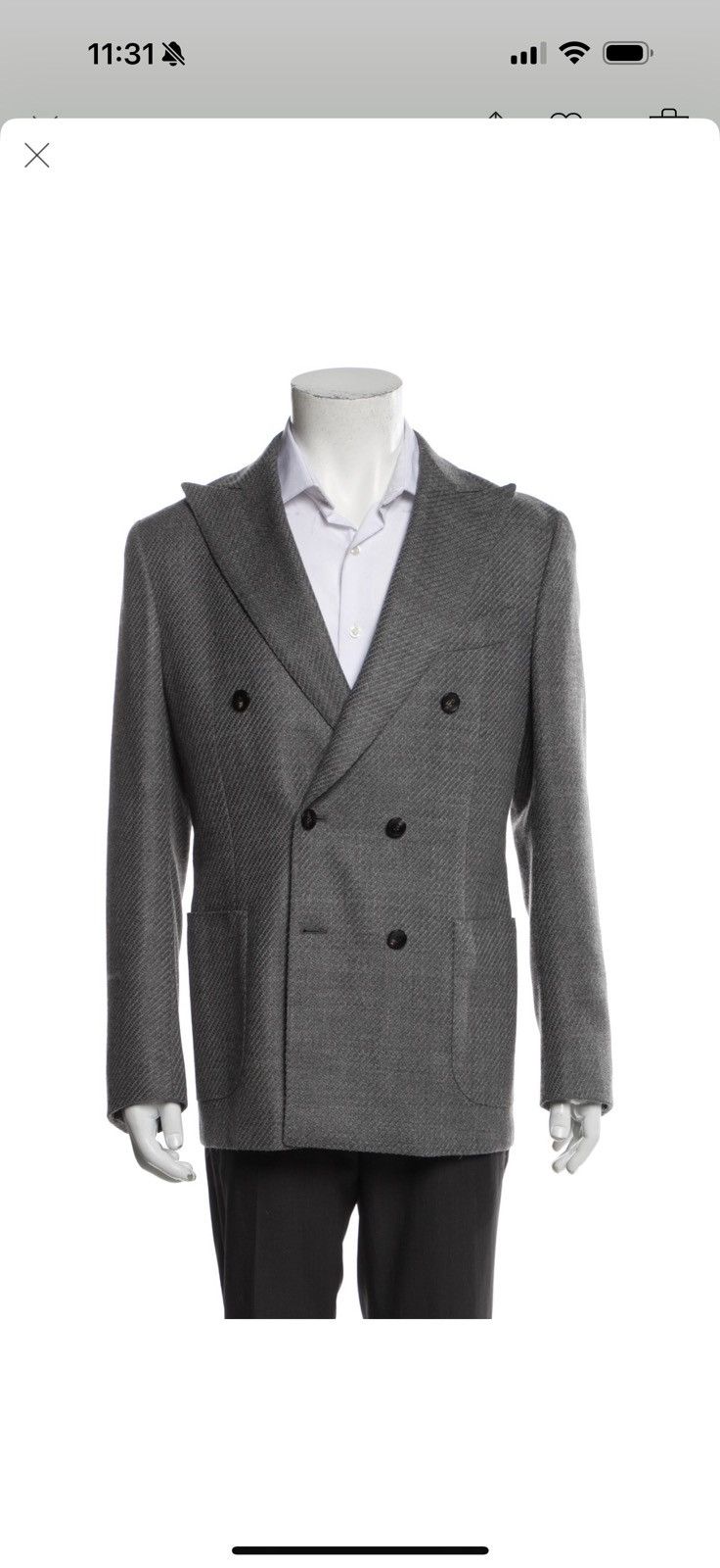 Suitsupply SUIT SUPPLY GREY DOUBLE BREAST BLAZER SIZE 40R Size 40R - 1 Thumbnail