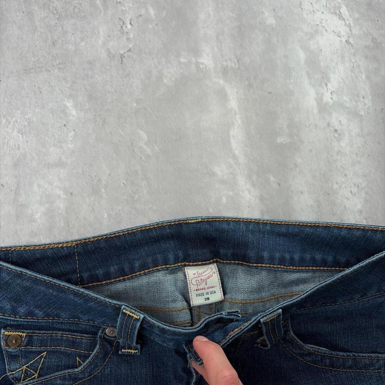 True Religion Y2K Blue True Religion Grunge Gothic Kate Midi Denim Shorts Size 30" / US 8 / IT 44 - 5 Thumbnail