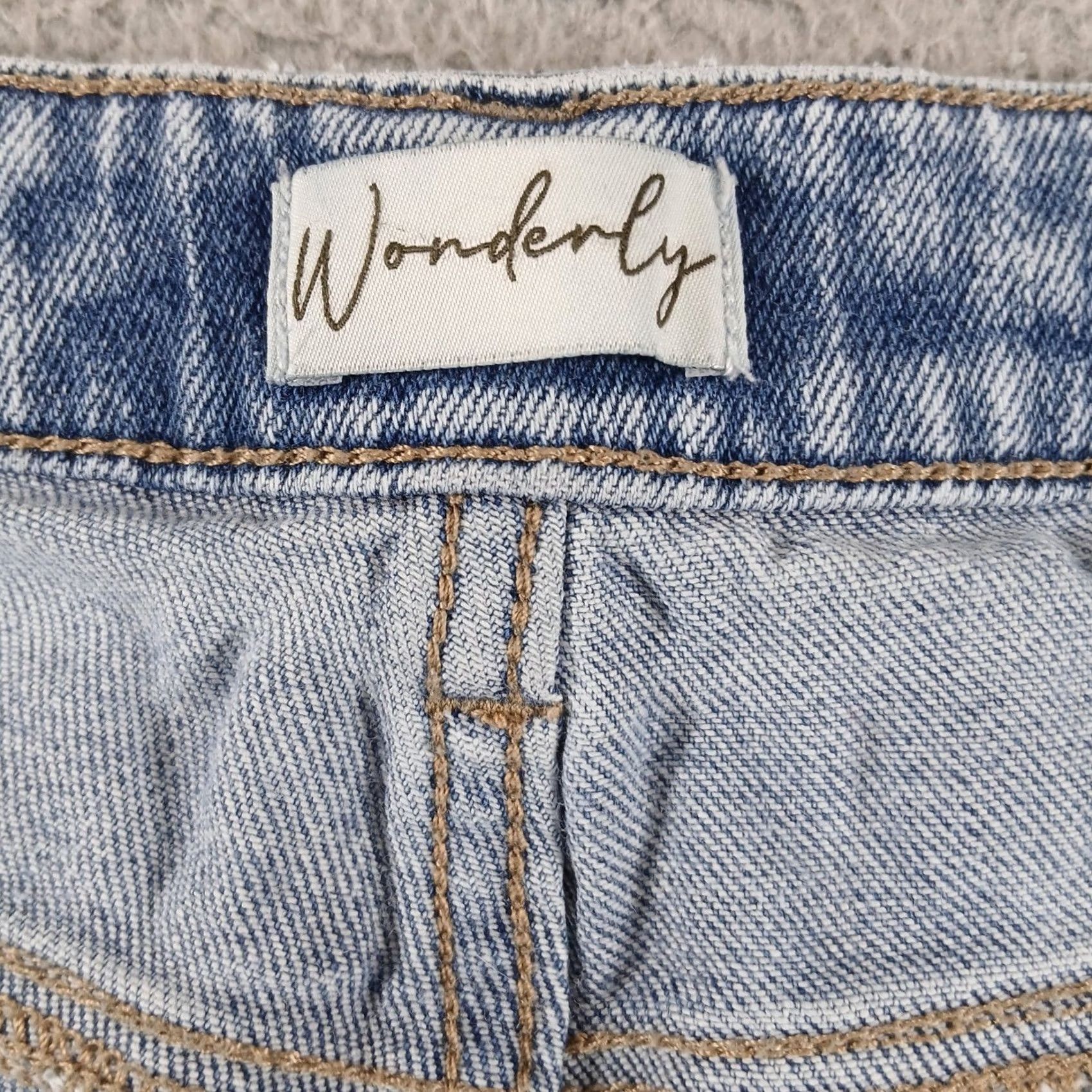 Vintage Wonderly Wide Leg Jeans Light Wash High Rise Distressed Raw Hem 18W Women Size 40" / US 18 - 4 Thumbnail