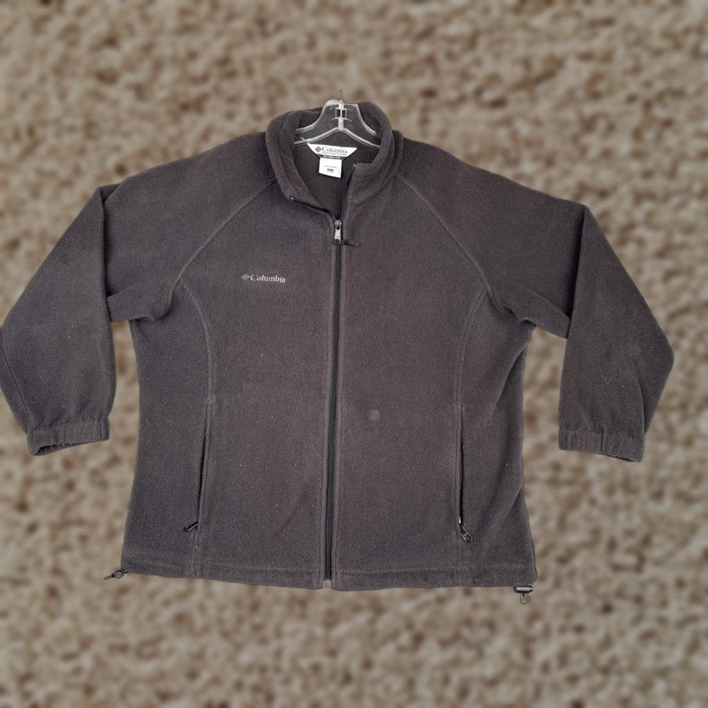 Vintage Columbia Fleece Jacket Womens XL Black Full Zip Mock Neck Pockets Zipper Pockets Warm Outdoor Casual Travel Size XL / US 12-14 / IT 48-50 - 1 Thumbnail