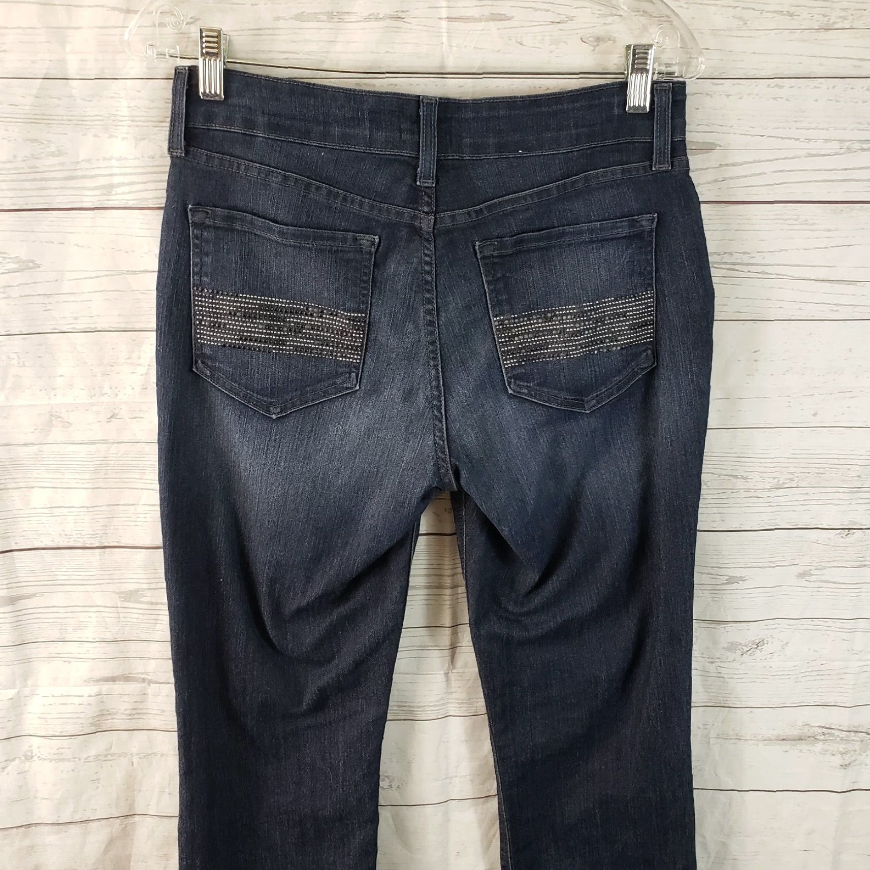 NYDJ NYDJ Jeans Womens Straight Leg Sz 4 Blue Mid Rise Pockets Denim Cotton Blend 31.5 Inseam 9 Rise Size 27" / US 4 / IT 40 - 4 Thumbnail