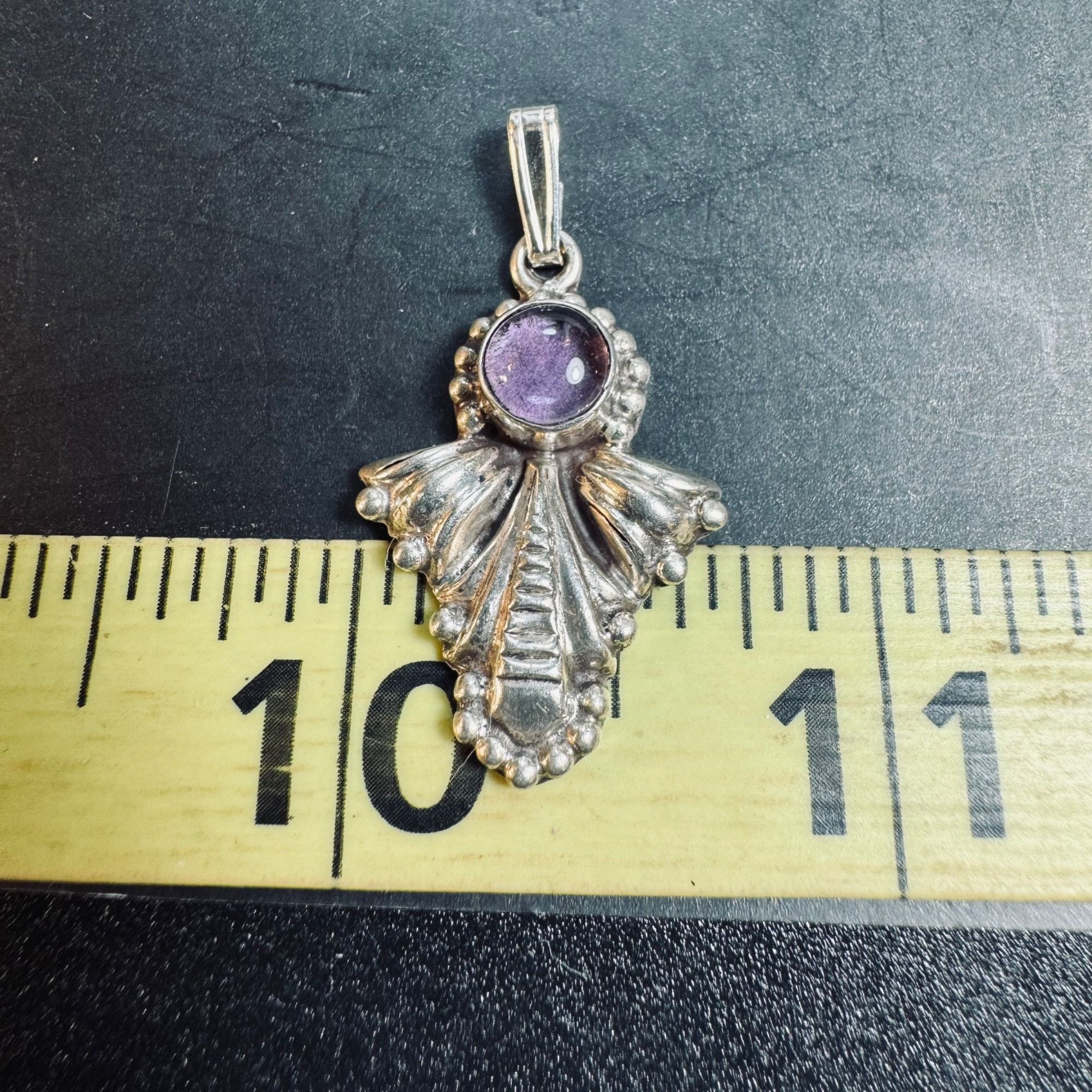 Other VTG Sterling Silver 925 Amethyst Bezel Set Beaded Border Boh Size ONE SIZE - 5 Thumbnail