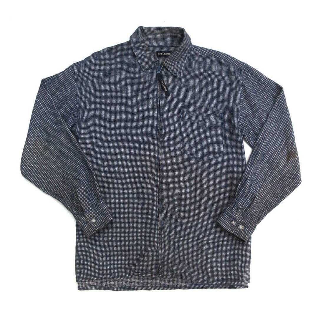 Vintage One Quarter Woven Thick Shirt jacket Zipper Shirt jacket Size US L / EU 52-54 / 3 - 1 Thumbnail