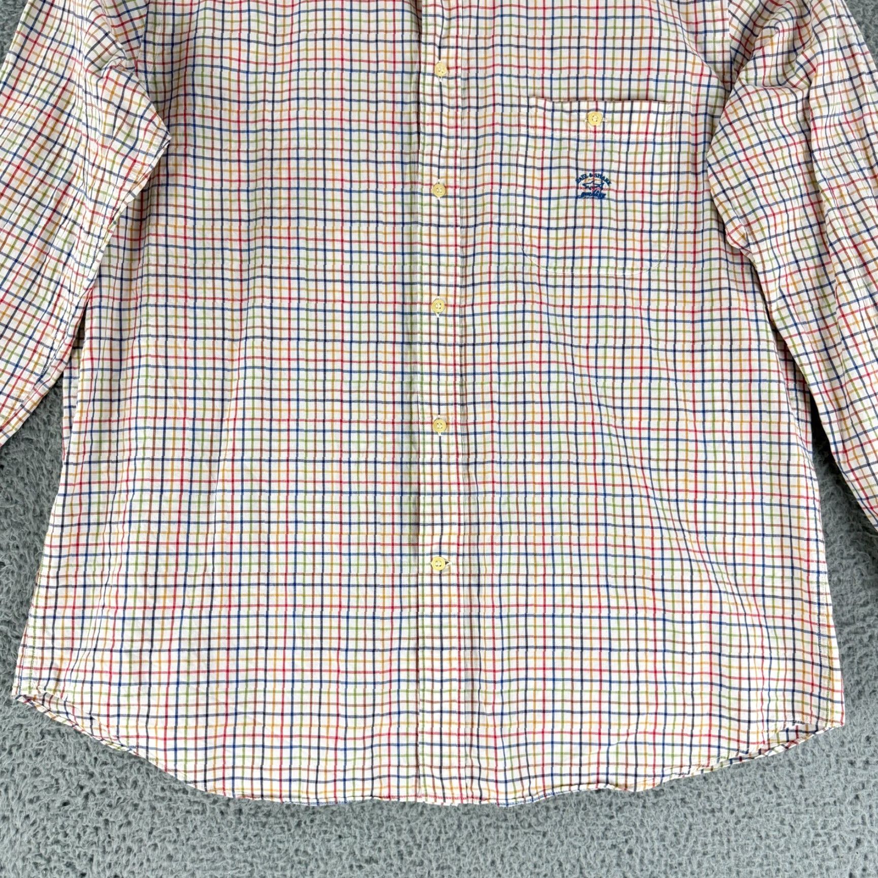 Paul & Shark Paul & Shark Yachting Button-Up Shirt Mens Large Yellow Plaid Long Sleeve Cotton Size US L / EU 52-54 / 3 - 5 Thumbnail