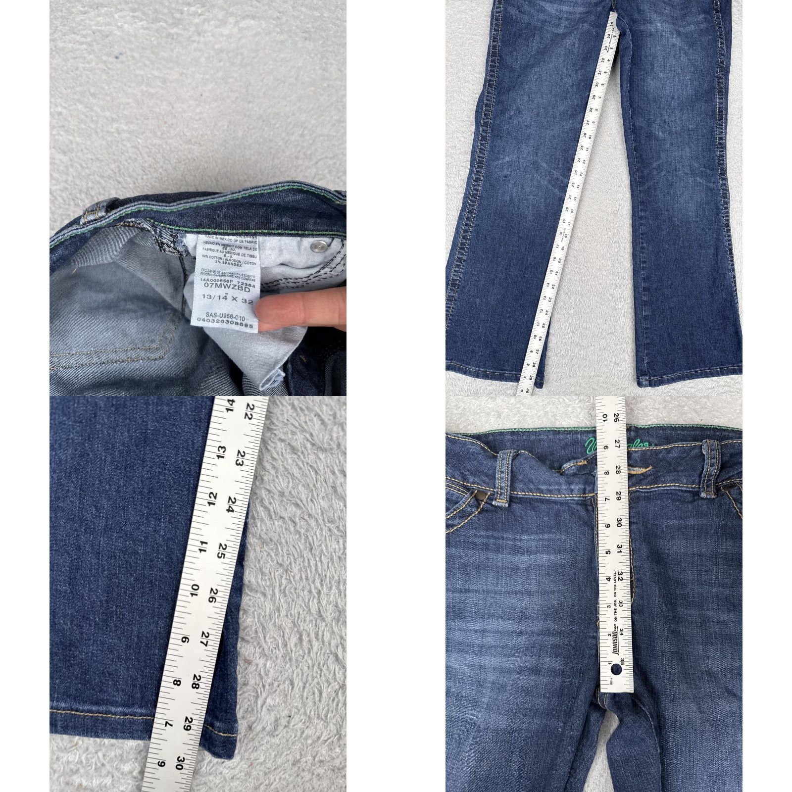 Wrangler Wrangler Jeans Juniors Bootcut Blue Med Wash Mid Rise Stretch Denim 34x30 Women's Size 13/14 Size 34" / US 12 / IT 48 - 8 Thumbnail