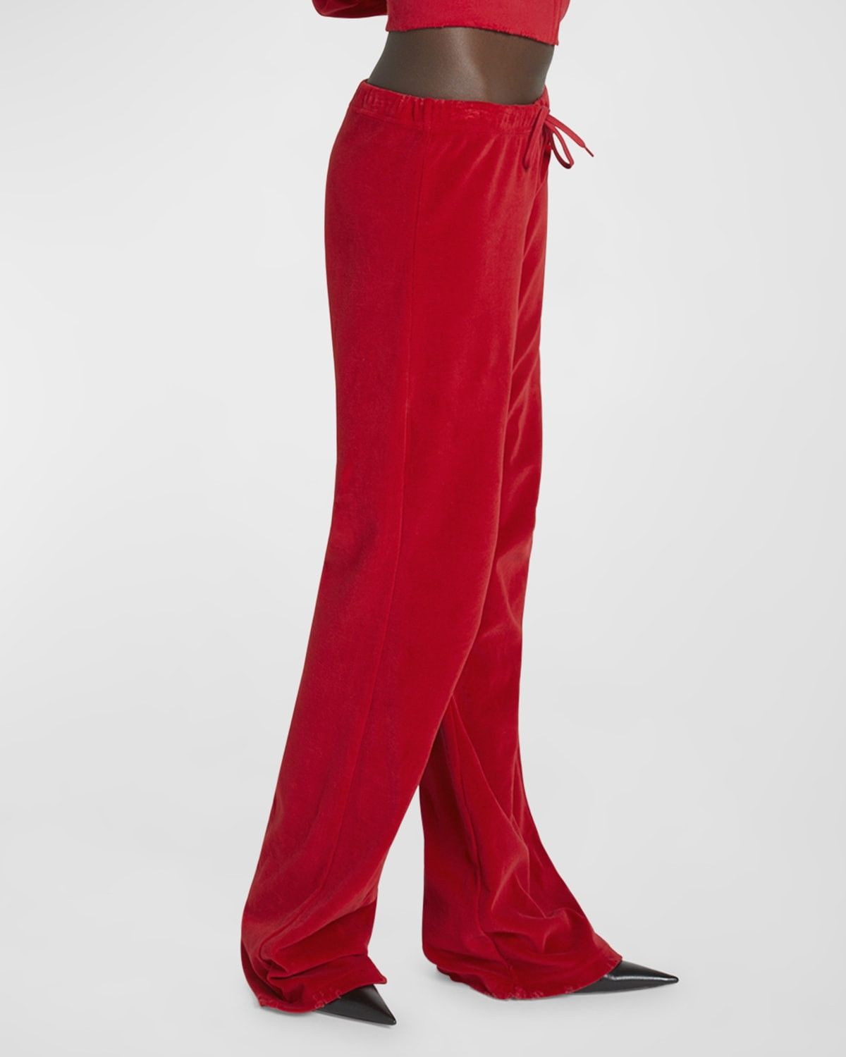 Balenciaga o1bcso1str0525 Low Waist Tracksuit Trouser in Red Size 27" / US 4 / IT 40 - 5 Thumbnail