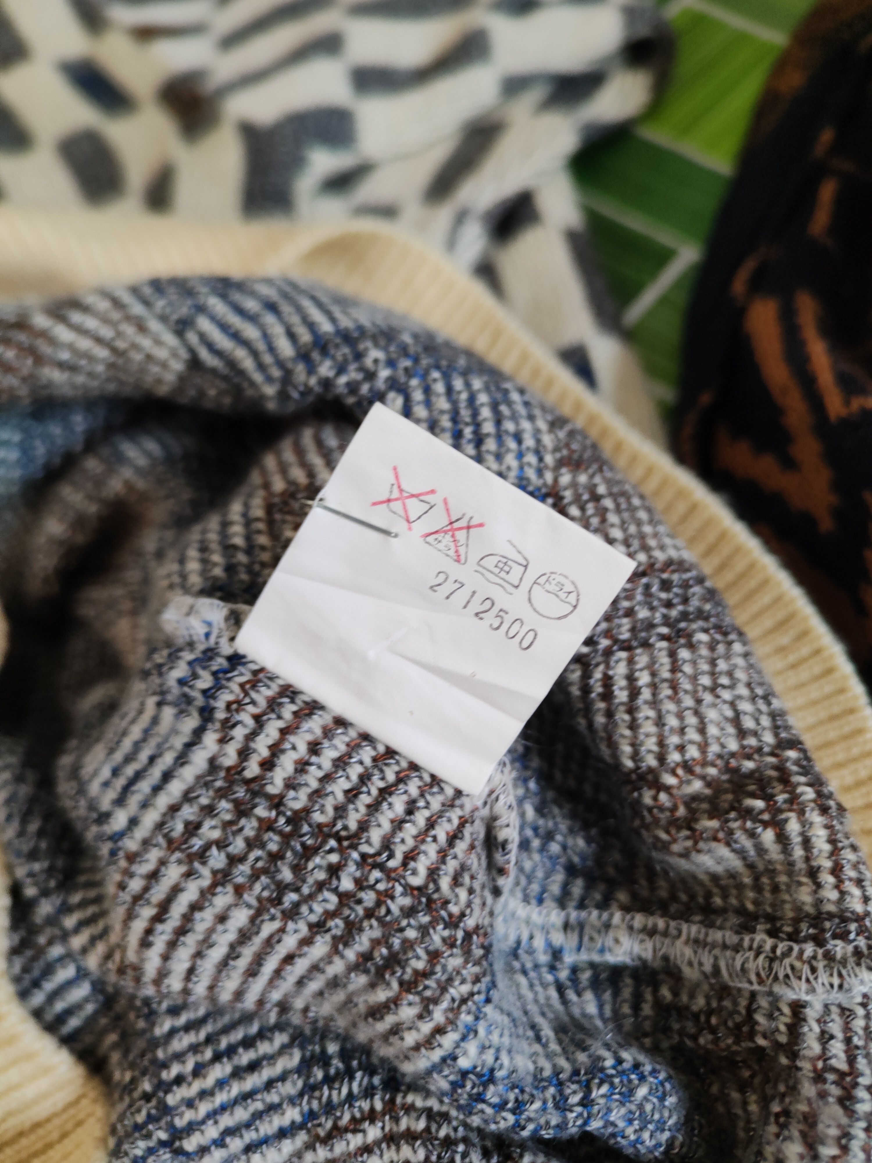 Lancel Lancel vintage checkered Cream Knitwear Sweatshirts #S2352 Size US L / EU 52-54 / 3 - 10 Thumbnail