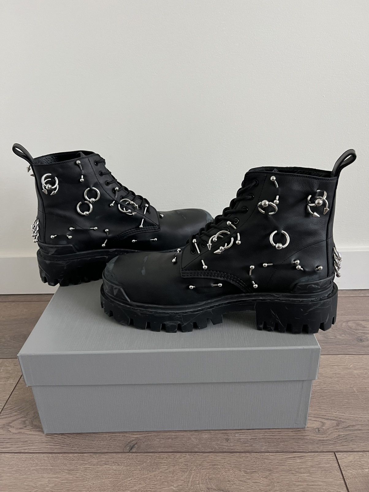 Balenciaga Balenciaga Leather Strike Piercing Boot 45 Size US 12 / EU 45 - 3 Thumbnail