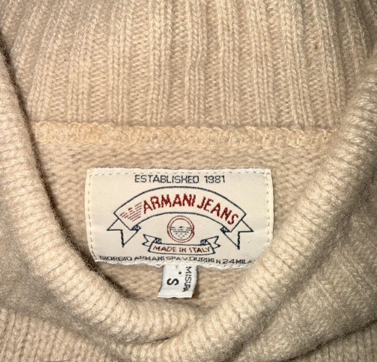 Armani Vintage Armani Jeans Ice Arsenal Knit Jumper Size US S / EU 44-46 / 1 - 2 Thumbnail