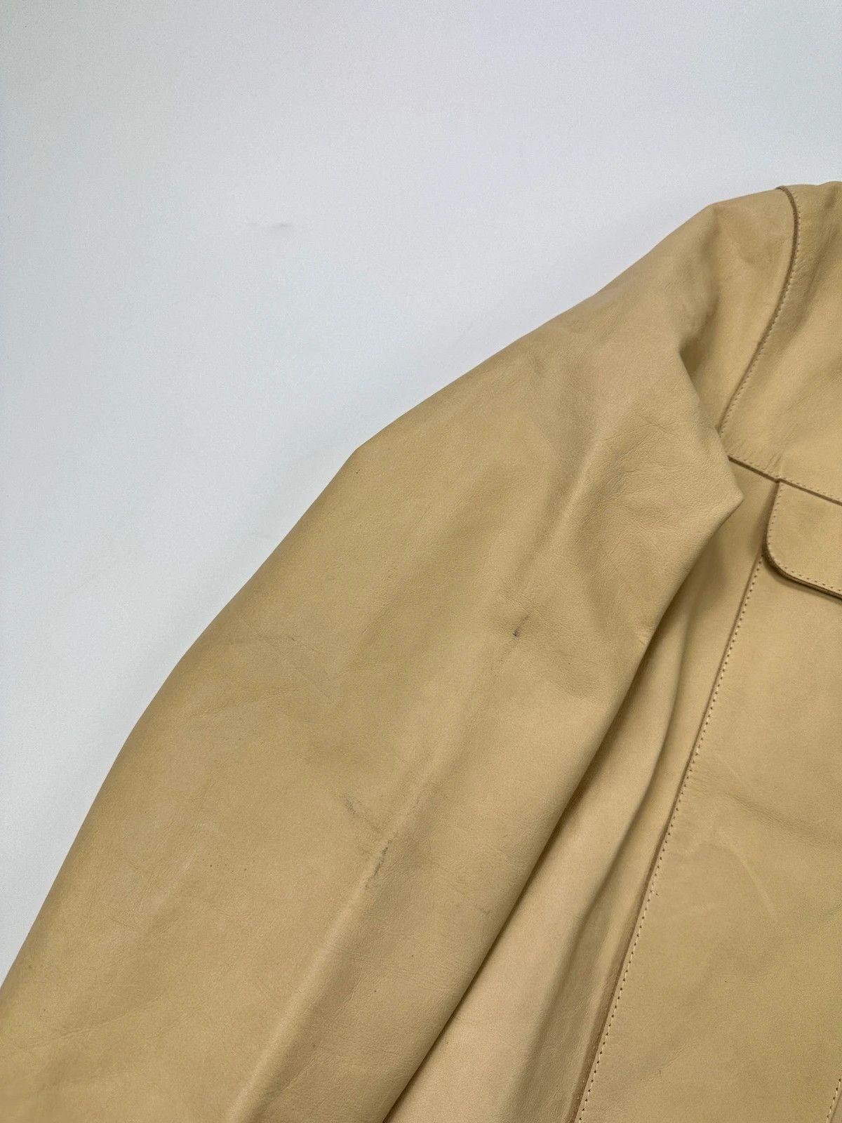 Prada Prada Milano SS99 Beige Leather CalfSkin Snap Buttons Jacket Size M / US 6-8 / IT 42-44 - 6 Thumbnail