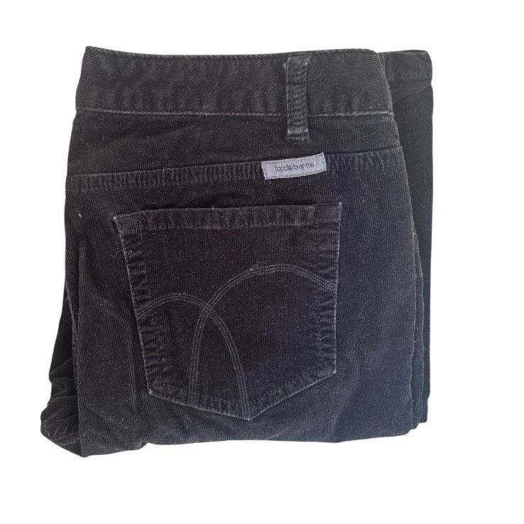 Liz Claiborne Liz Claiborne Sloane Black Corduroy Pants – Size 8 Size 30" / US 8 / IT 44 - 3 Thumbnail