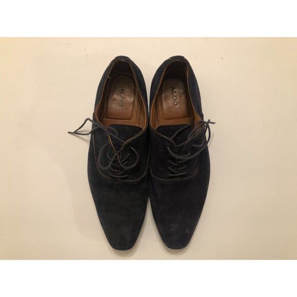 Aldo aldo men's navy suede dress shoes size: 10 Size US 10 / EU 43 - 2 Thumbnail