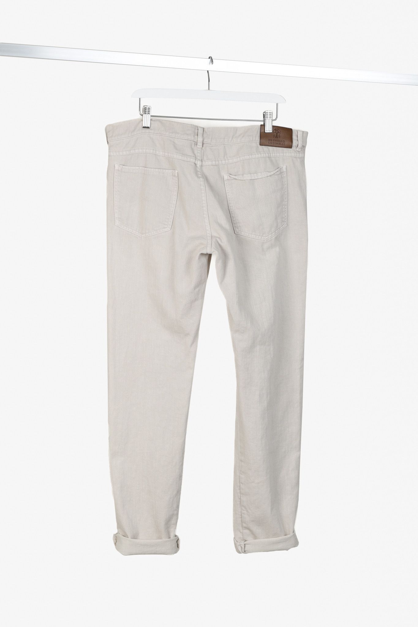 Brunello Cucinelli Brunello Cucinelli Men's Beige Slim-Fit Jeans Size US 42 / EU 58 - 2 Thumbnail