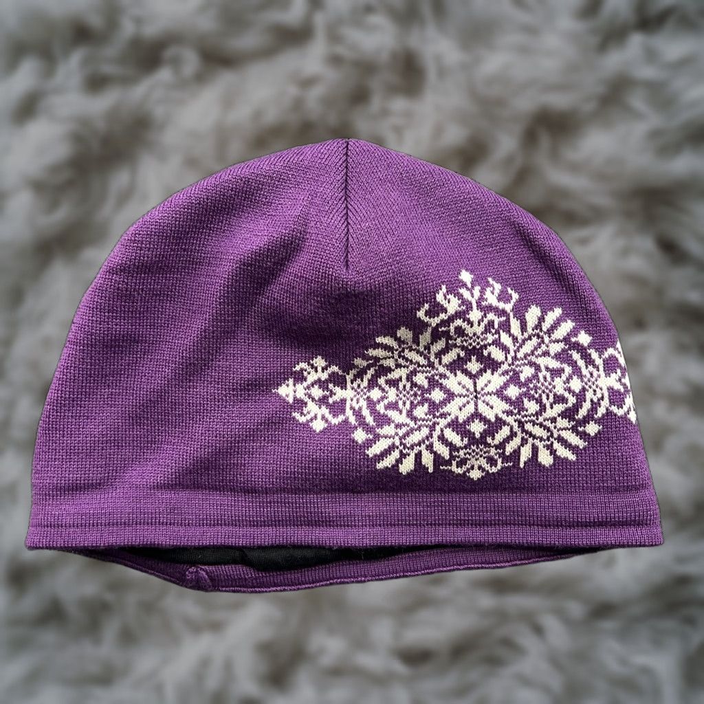 Dale Of Norway Dale of Norway Purple Beanie Hat One Size Merino Wool Lined Snowflake Winter Unisex Adults Beanie Size ONE SIZE - 1 Thumbnail