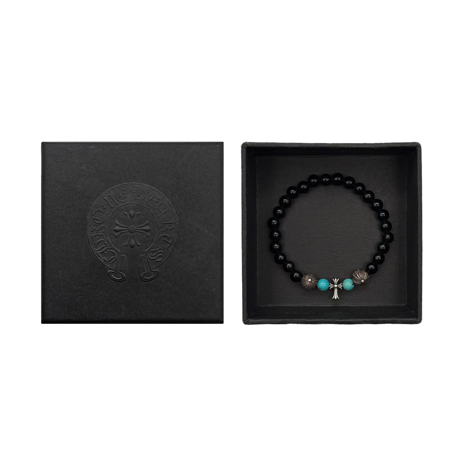 Chrome Hearts Chrome Hearts 6mm Obsidian Silver Cross Beaded Bracelet Size ONE SIZE - 4 Thumbnail