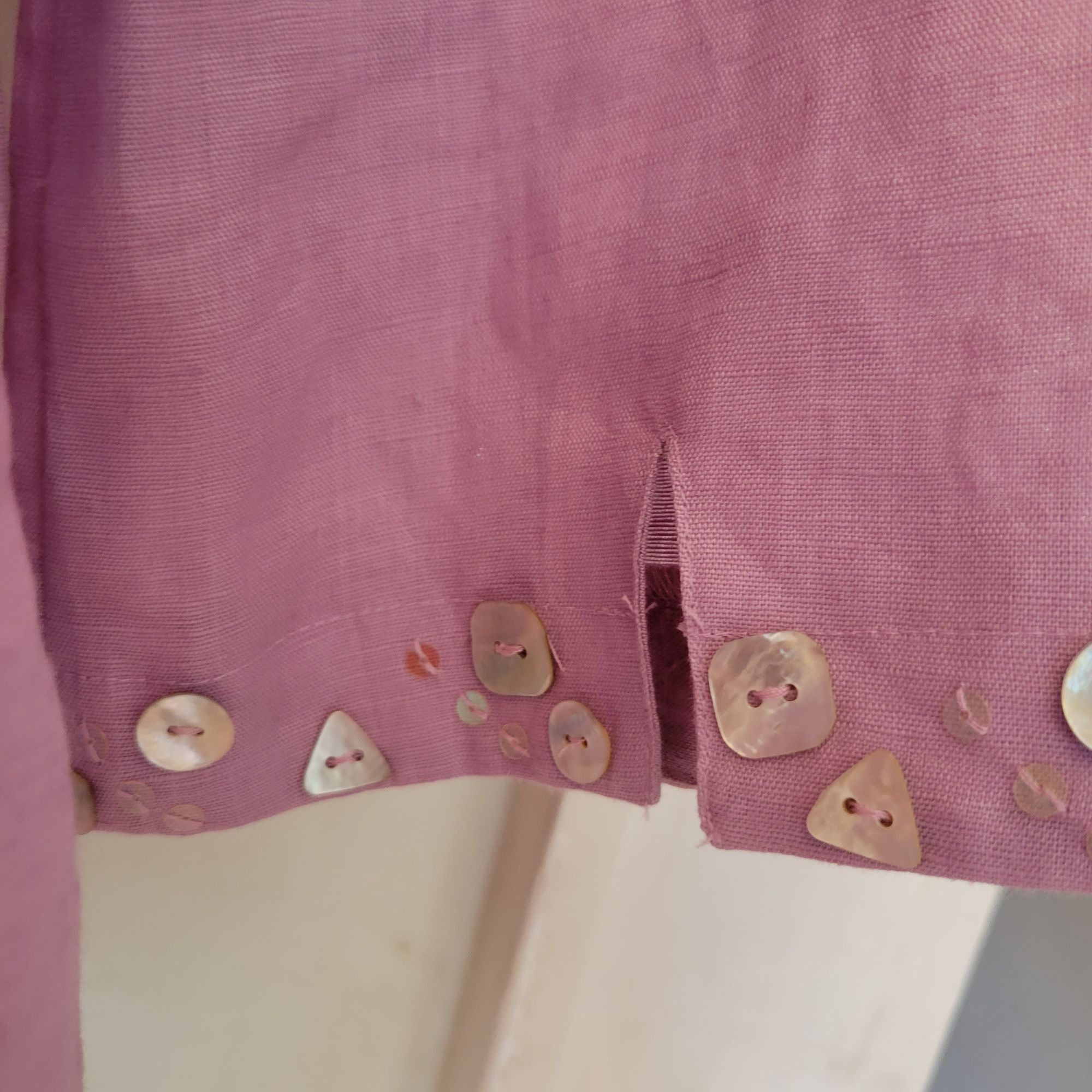 Vintage Richard Malcolm S Purple Irish Linen Top Shell Button Accent Size S / US 4 / IT 40 - 3 Thumbnail