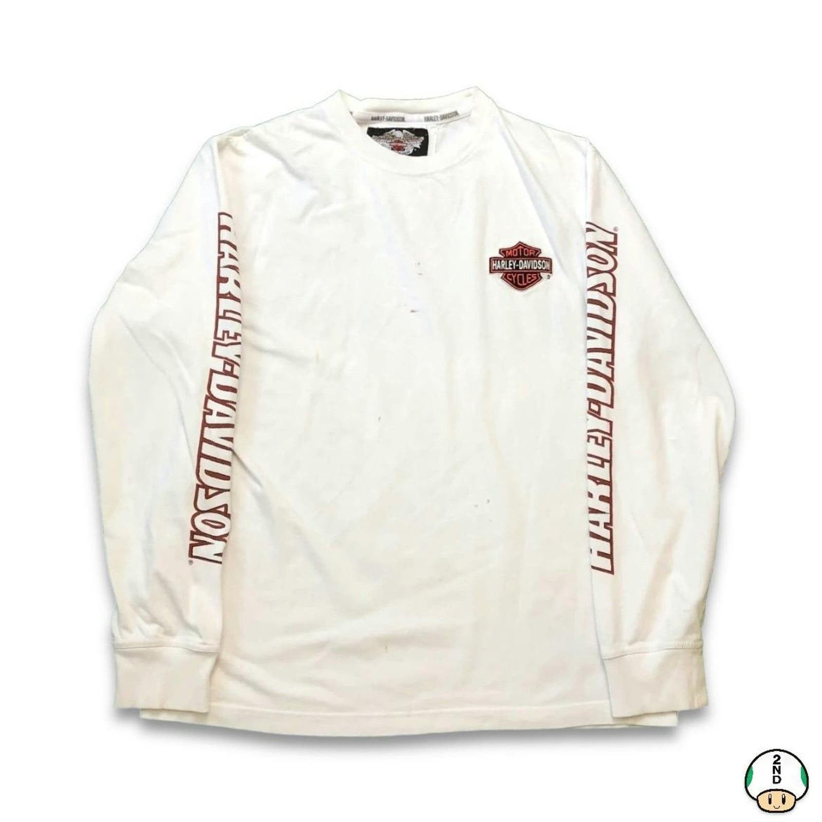 Harley Davidson VTG Harley Davidson Shirt Medium Spell Out Long Sleeve Tee Size US M / EU 48-50 / 2 - 1 Thumbnail