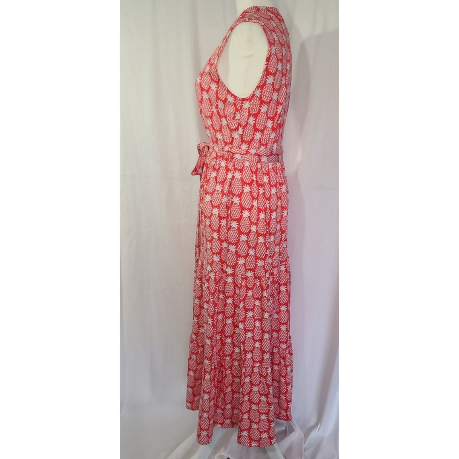 Boden Boden Orange White Pineapple Naomi Notch Collar Maxi Dress 6 Size S / US 4 / IT 40 - 5 Thumbnail