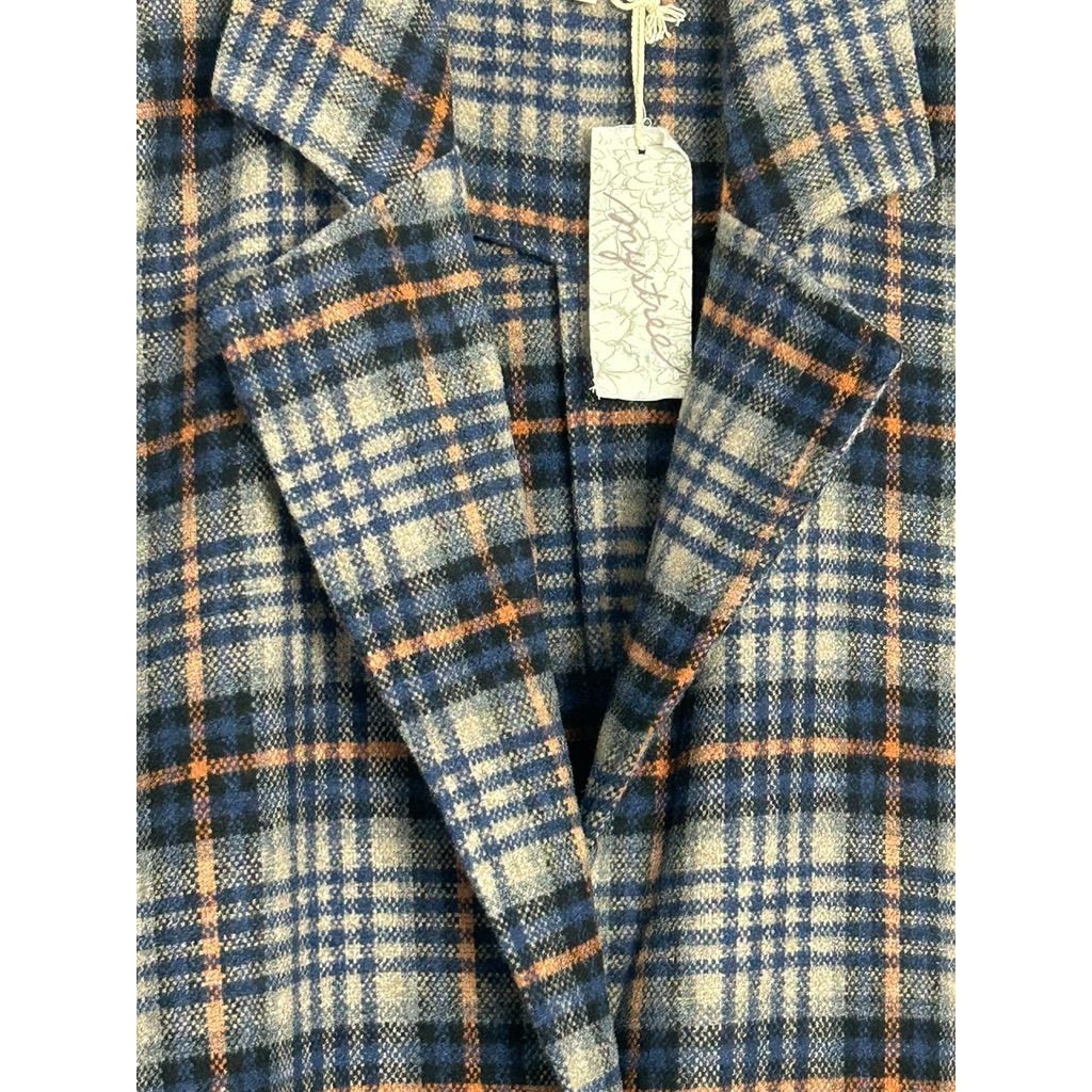 Other Mystree Women's Multicolor Plaid Trench Coat - Sz L - NWT Size L / US 10 / IT 46 - 3 Thumbnail