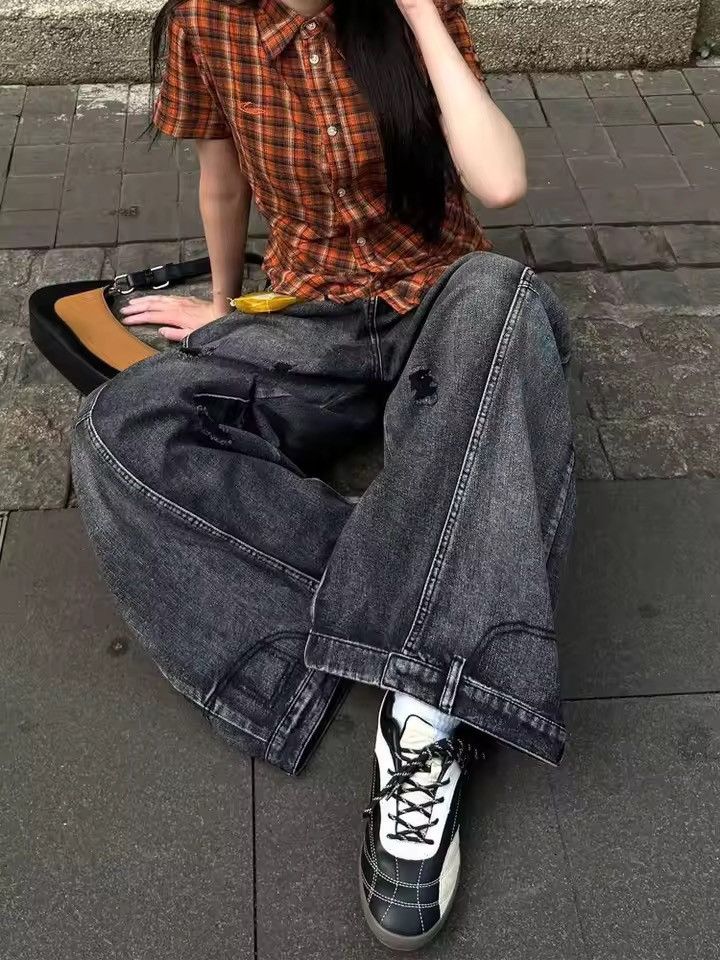 Japanese Brand Casual Loose Grunge Y2k Denim Pant Size 33" - 1 Thumbnail