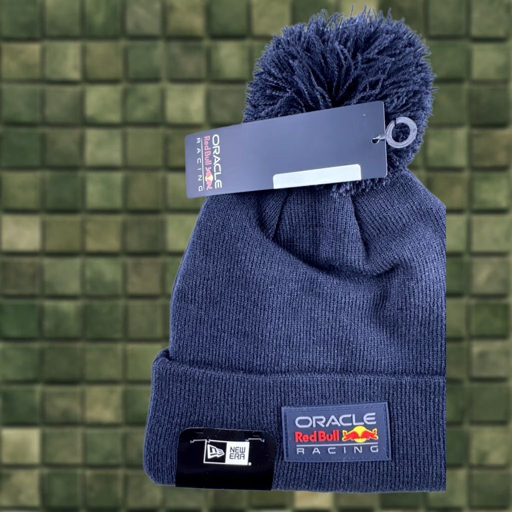 New Era Red Bull Racing F1 New Era Pom Beanie Hat Navy NWT Oracle Size ONE SIZE - 1 Thumbnail
