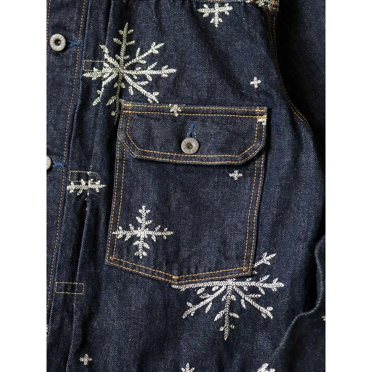 Kapital Kapital 14oz denim snow pattern embroidery 1ST JKT Jacket Size US XXL / EU 58 / 5 - 5 Thumbnail