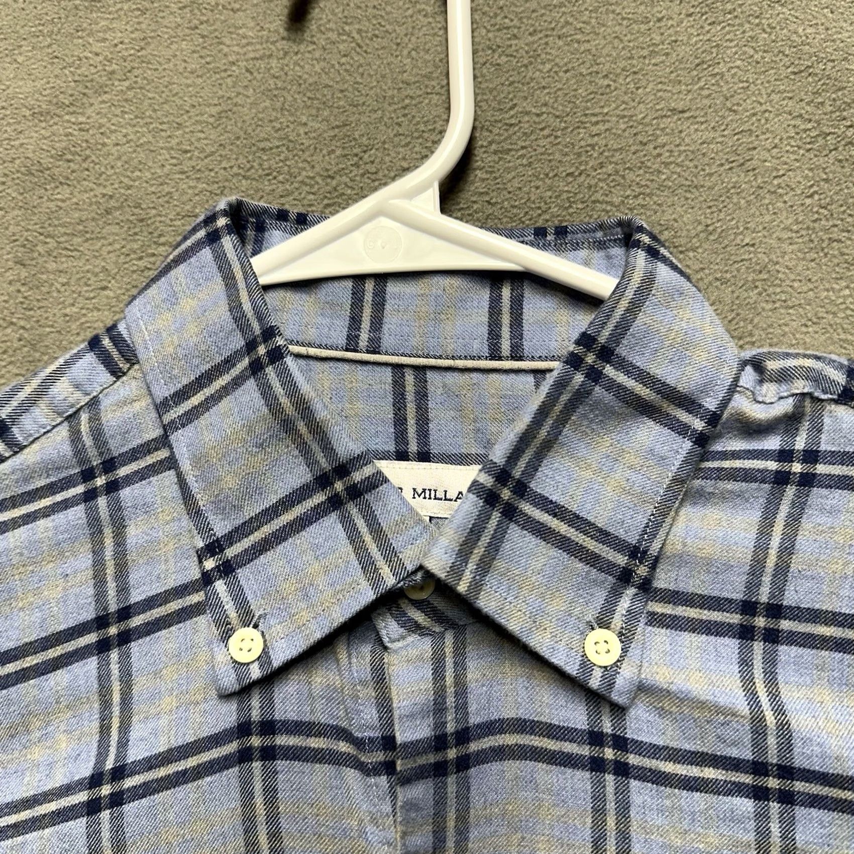 Peter Millar VINTAGE Peter Millar Gus Flannel Sport Shirt Mens M Blue Plaid Long Sleeve Button Down Size US M / EU 48-50 / 2 - 4 Thumbnail