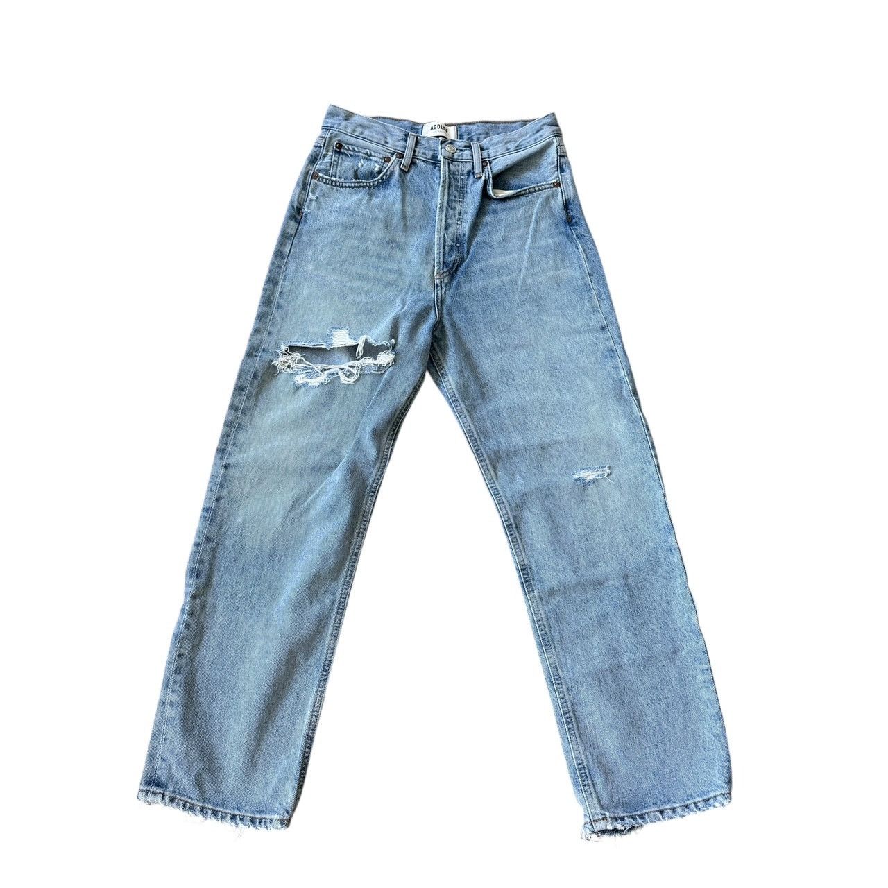 Agolde AGOLDE 90s Crop Jean Echo Wash Distressed Size 24" / US 00 / IT 34 - 2 Thumbnail