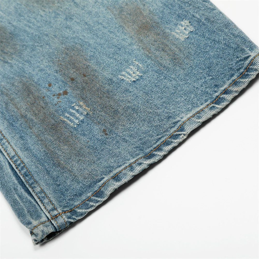 Vintage Men's punk ink-splashed distressed ripped scimitar jeans Size US 32 / EU 48 - 6 Thumbnail
