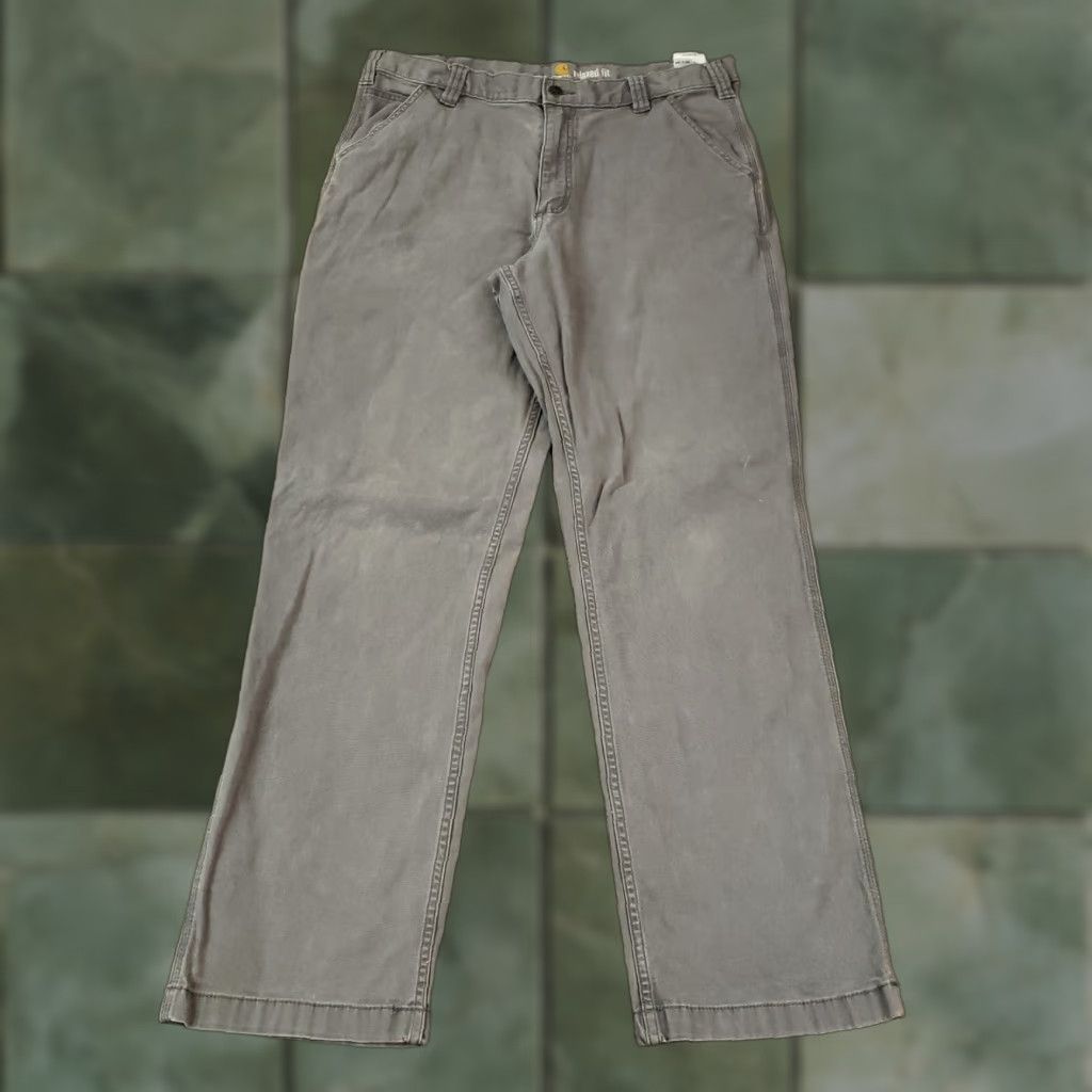 Carhartt Carhartt Mens Carpenter Pants Gray Relaxed Fit Straight Leg Workwear 34x31 Cotton Size US 34 / EU 50 - 1 Thumbnail