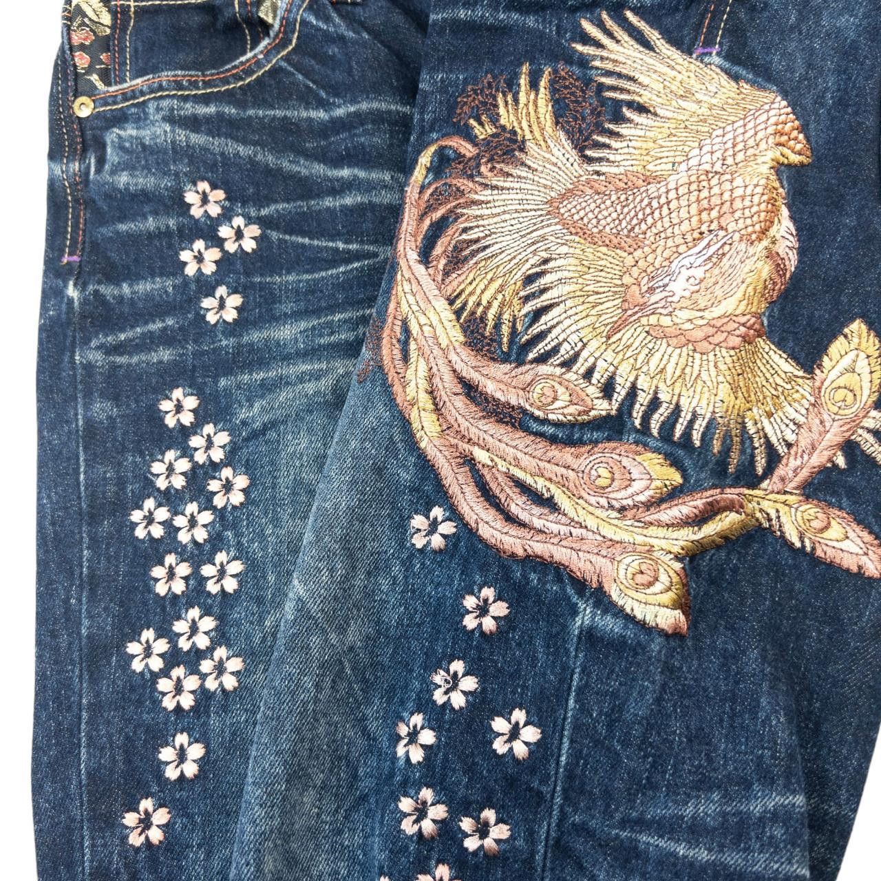 Other Vintage Big Train Japanese Embroidered Denim Jeans Size W31 Size 31" - 7 Thumbnail