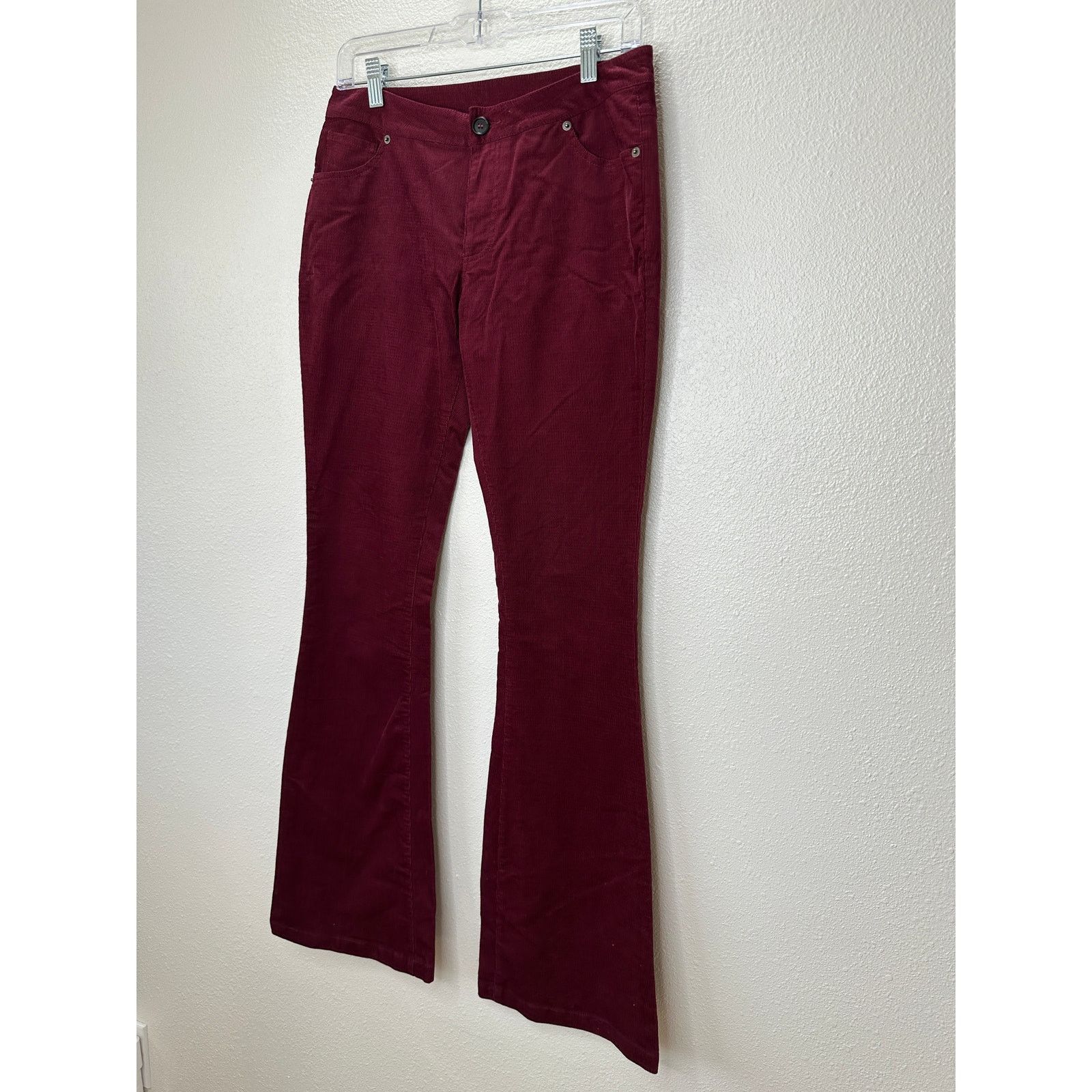 Other Jack Burgundy Red Corduroy Flare Low Rise Pants S Size 27" / US 4 / IT 40 - 4 Thumbnail