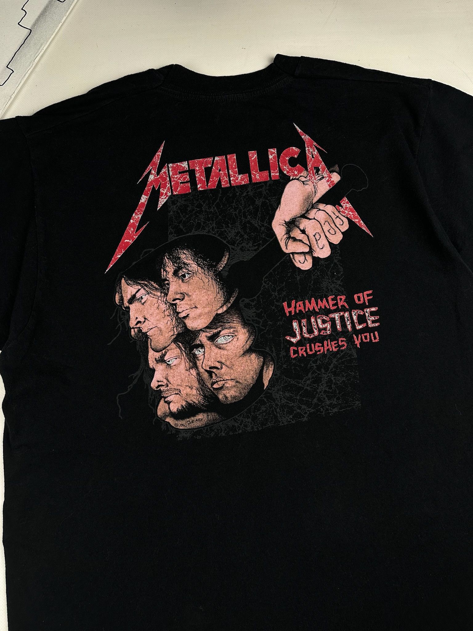Band Tees Vintage Metallica Damaged Justice Pushhead 1988 Faded Tee Size US L / EU 52-54 / 3 - 6 Thumbnail