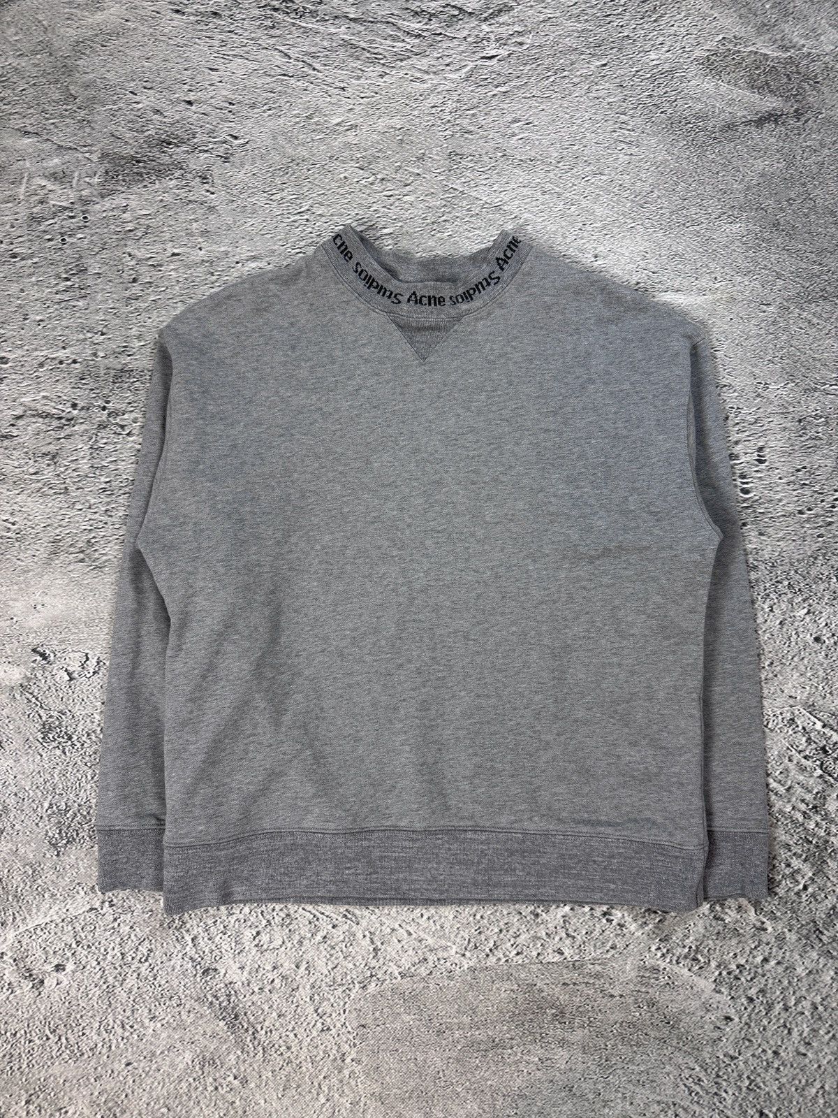 Acne Studios Acne sweatshirt grey collar logo Flogho PSS18 Size US M / EU 48-50 / 2 - 1 Thumbnail