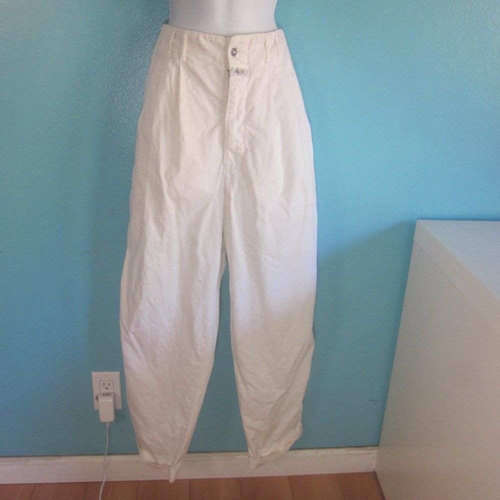 Vintage 80's Marithe Girbaud Francois White Pleated Pants 1