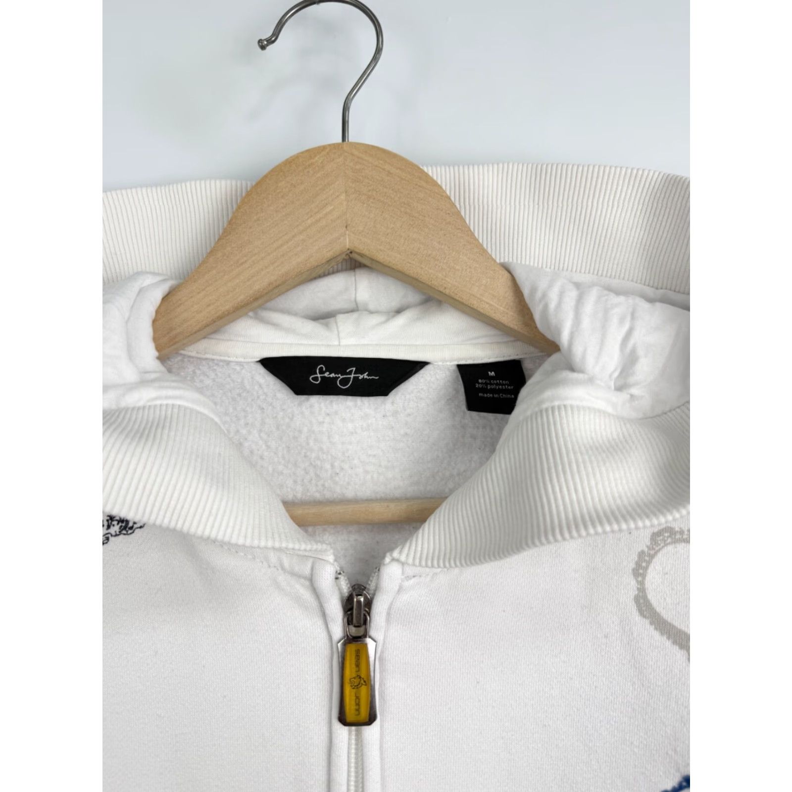 Sean John Vintage Sean John Crown Zip Hoodie Mens M White Retro Rare Y2K Crown Rap Hype Hoodie Size US M / EU 48-50 / 2 - 5 Thumbnail