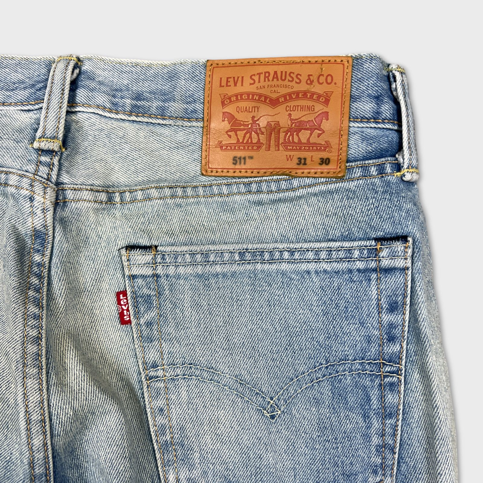 Levi's × Vintage Levi's 511 Jeans 31x30 Slim Fit Fade Distressed Denim Pants Size US 31 - 6 Thumbnail