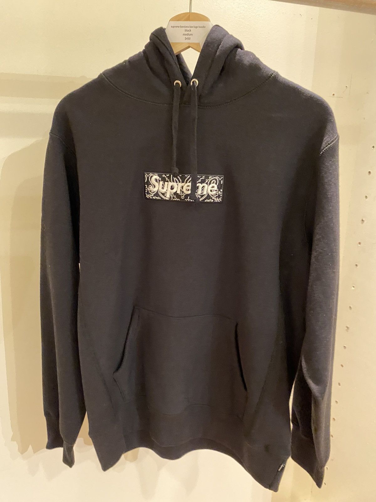 Black bandana box logo hoodie hotsell