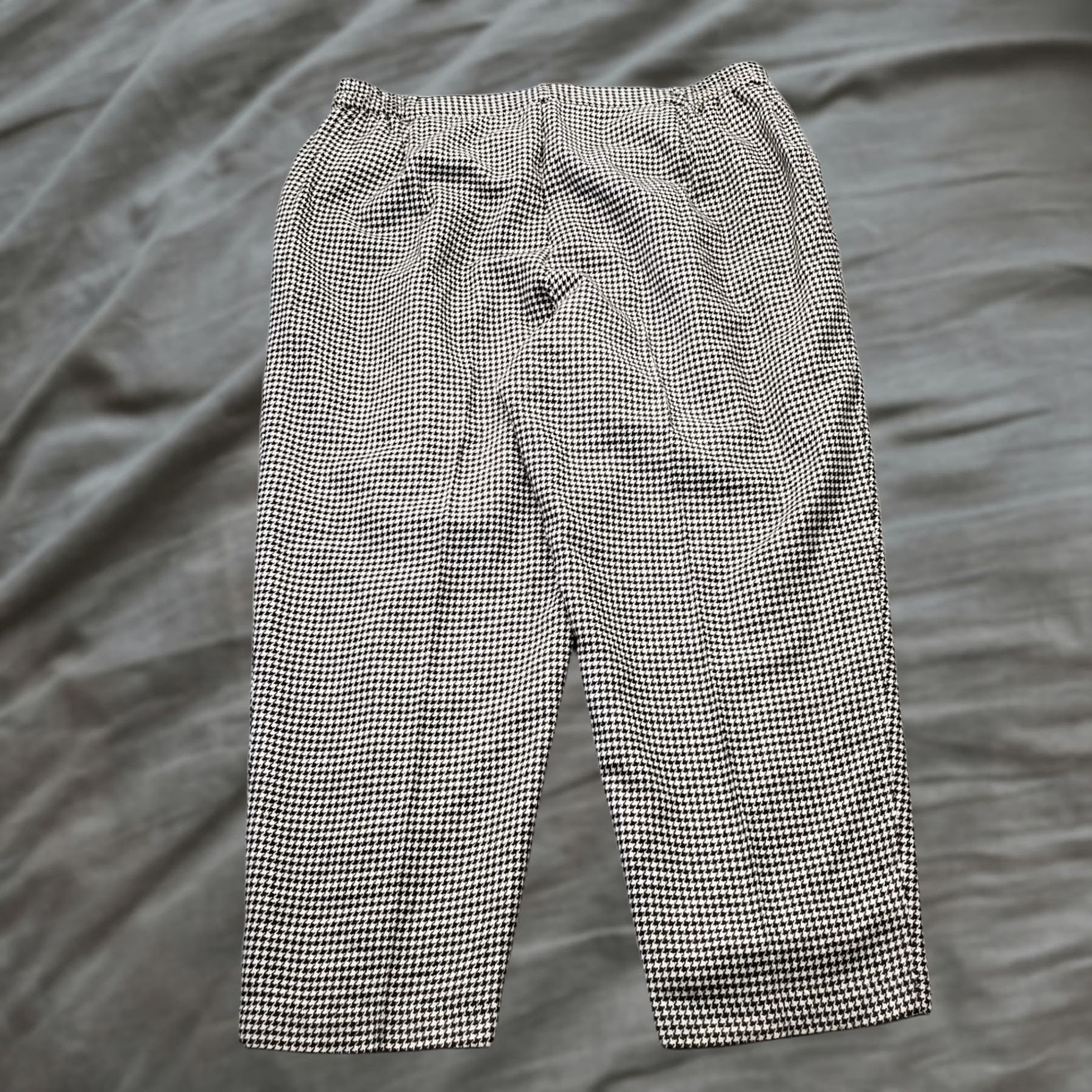 Vintage Requirements Pants Womens 24W Trousers Women Multi Houndstooth Pleated Front Carrot Fit Size 42" / US 20 - 1 Thumbnail