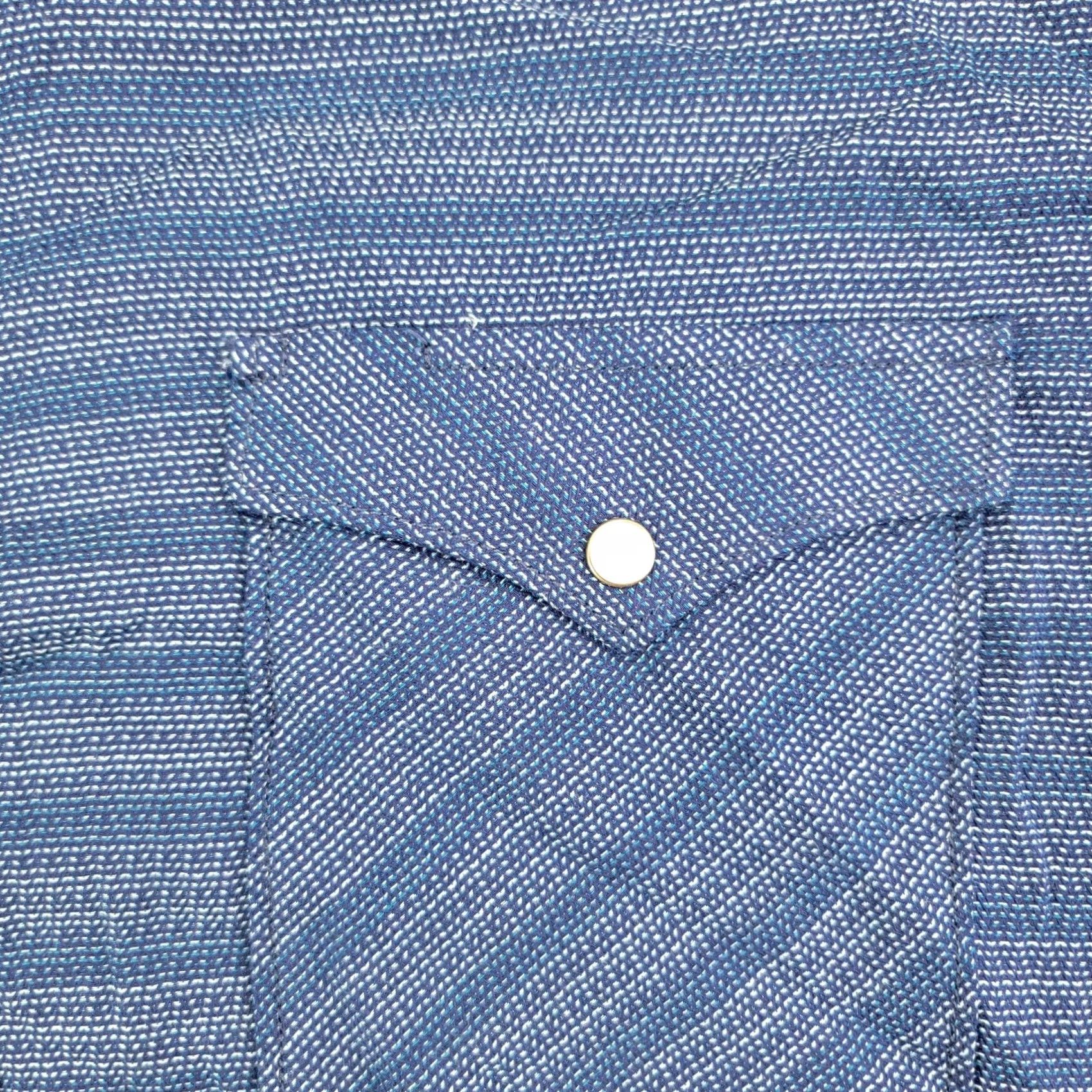 Vintage VINTAGE Panhandle Rough Stock Shirt Mens Large Blue Striped Long Sleeve Snap Western Size US L / EU 52-54 / 3 - 4 Thumbnail