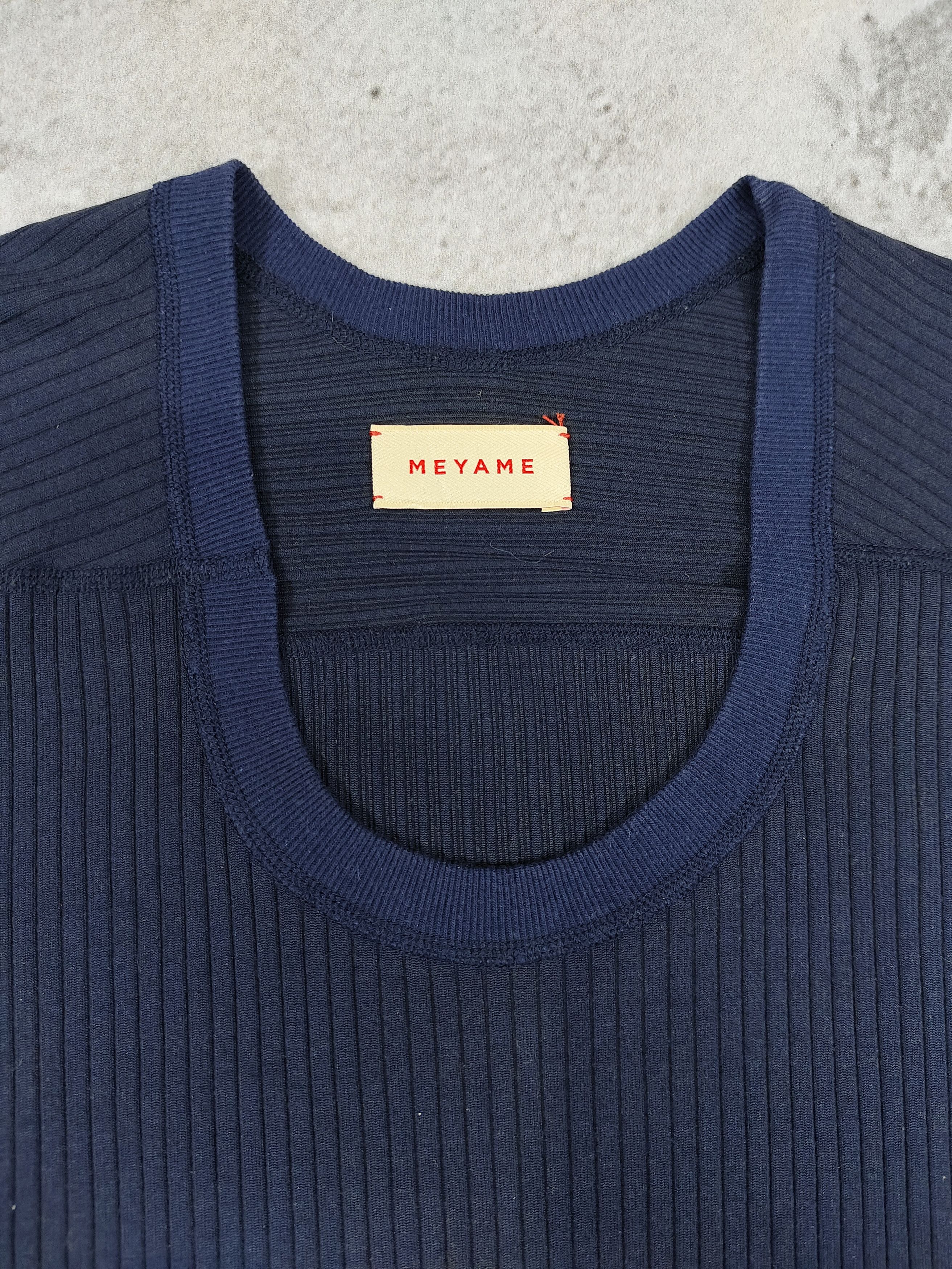 Japanese Brand Meyame🇯🇵 U Neck Cut Sewn Minimalist Normcore Ribbed Top Size M / US 6-8 / IT 42-44 - 7 Thumbnail