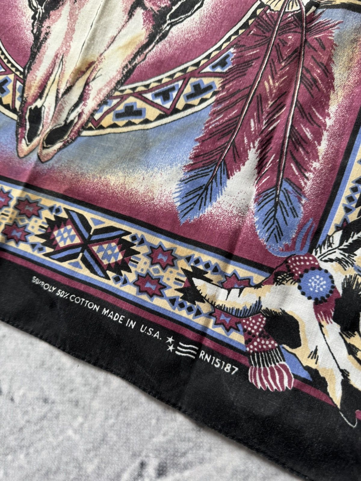 Vintage 🇺🇸Vintage 90s - 00s Bandana scarf retro USA FLAG handkerchief Size ONE SIZE - 4 Thumbnail
