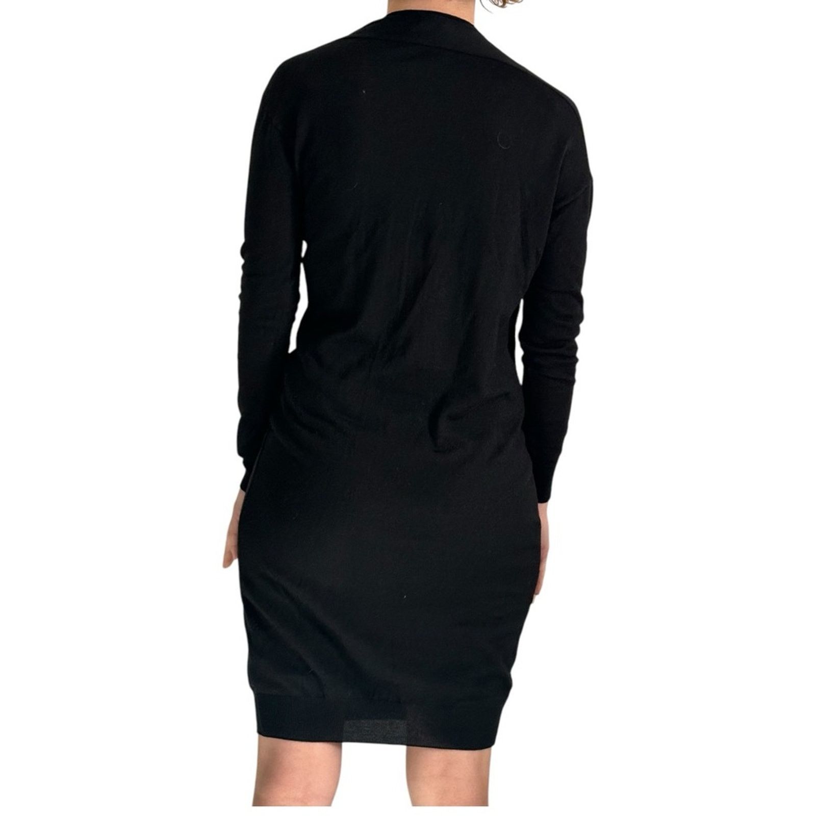 Lanvin Vtg Alber Elbaz Y2K Era Black Sweater Dress Wool Cash Silk Size XS / US 0-2 / IT 36-38 - 5 Thumbnail