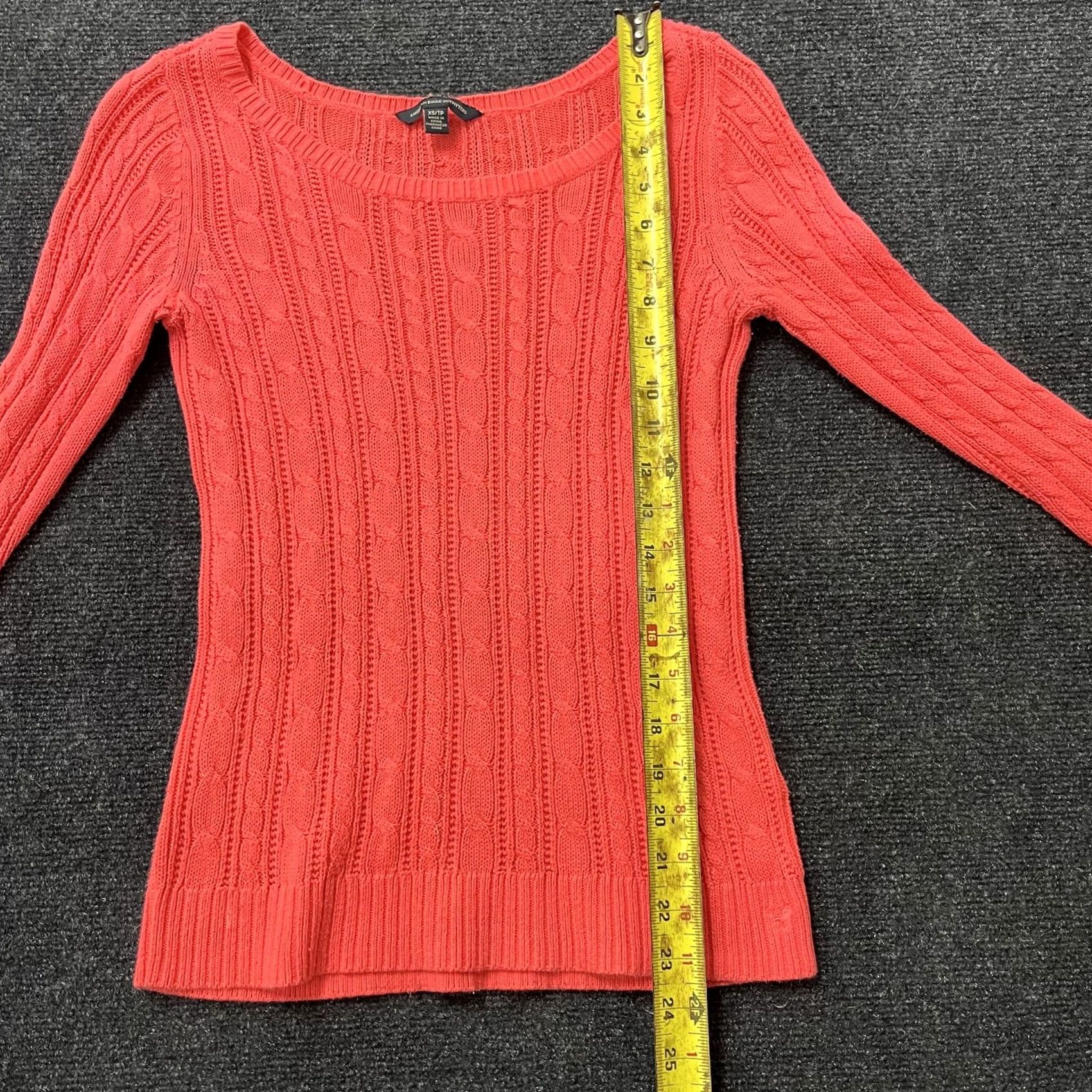 American Eagle Outfitters VINTAGE American Eagle Outfitters Sweater Womens XS Pink Cable Knit Scoop Neck Pullover Size XS / US 0-2 / IT 36-38 - 4 Thumbnail